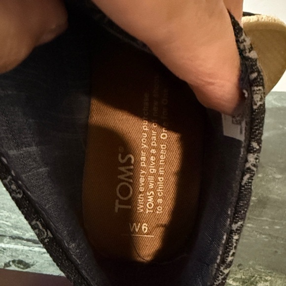 TOMS Canvas Black Wedge Ankle Boots - Picture 7 of 8